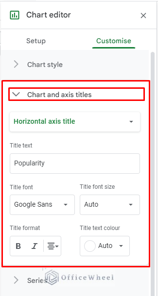 chart editor option in google sheets