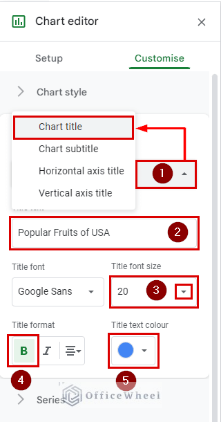 how to customise charts in google sheets