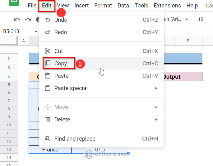 Employing Paste Option to Paste Multiple Values Only in Google Sheets