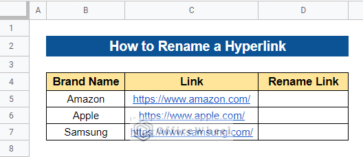 How to Rename a Hyperlink in Google Sheets