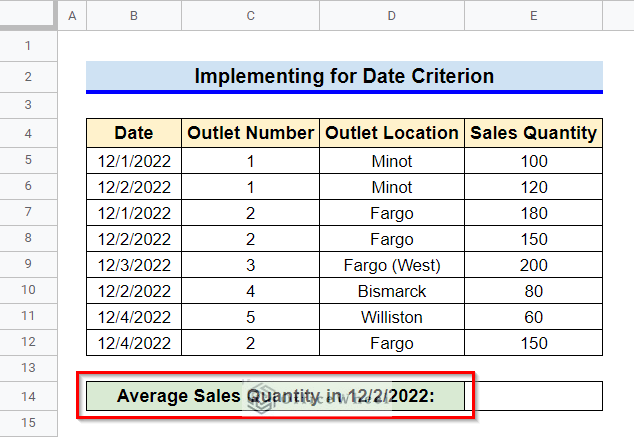 How to Implement AVERAGEIF Function for Date Criterion in Google Sheets