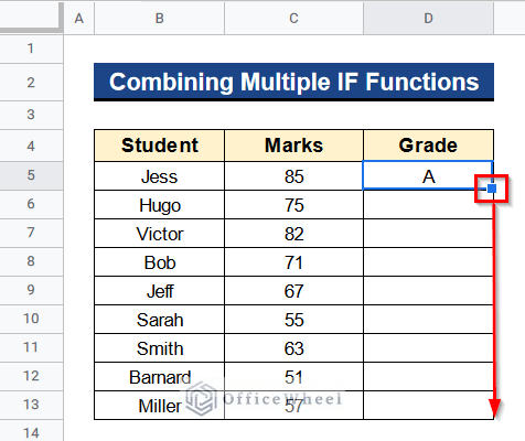 Combining Multiple IF Functions to Show How to Use Multiple IF Statements in Google Sheets