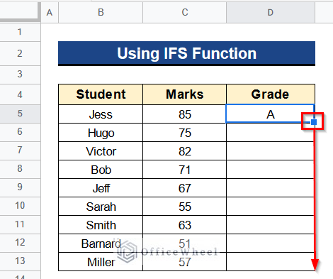 Using IFS Function to Show How to Use Multiple IF Statements in Google Sheets