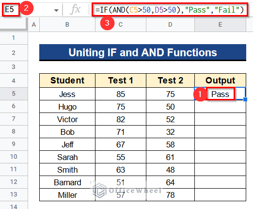Uniting IF and AND Functions to Show How to Use Multiple IF Statements in Google Sheets