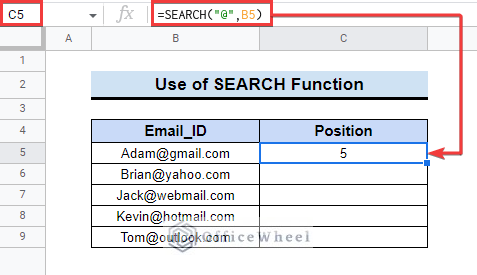 Table Search Function How to Use SEARCH Function in Google Sheets (5 Examples)