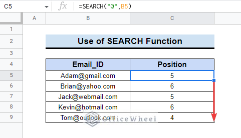 How to Use SEARCH Function in Google Sheets (5 Examples)