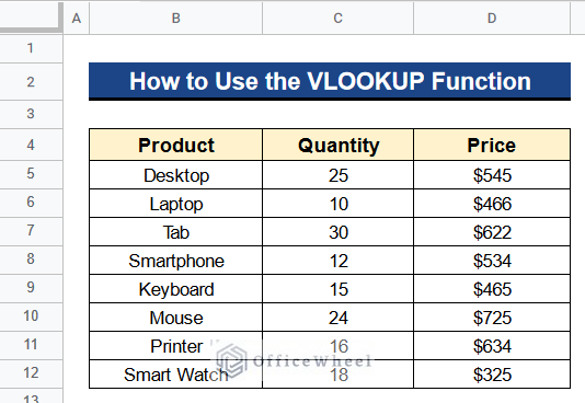 How to Use the VLOOKUP Function in Google Sheets