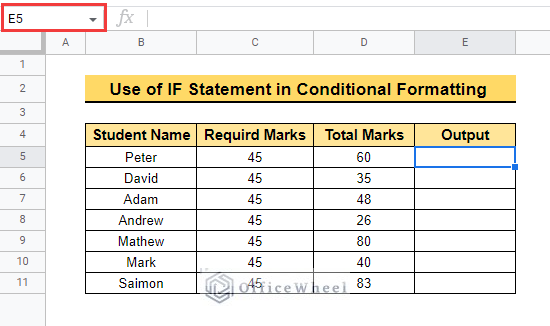 Applying Text contains with if statement in conditional formatting in google sheets