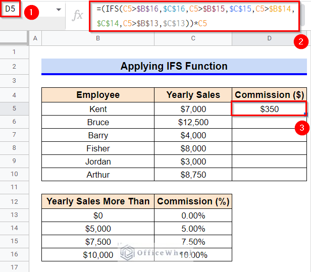 Applying IFS Function as An Alternative to the Nested IF Function in Google Sheets