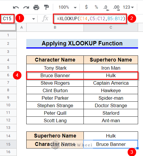 How to XLOOKUP Function to Reverse VLOOKUP in Google Sheets