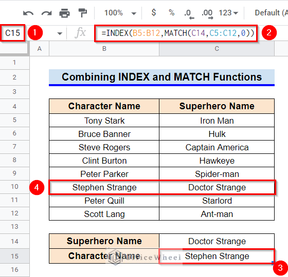 How to Combine INDEX and MATCH Functions to Reverse VLOOKUP in Google Sheets
