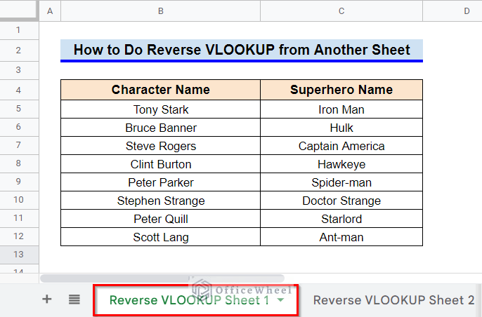 How to Do Reverse VLOOKUP from Another Sheet in Google Sheets