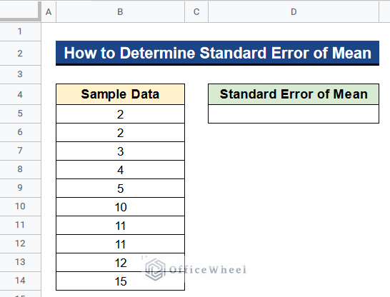 How to Determine Standard Error of Mean in Google Sheets