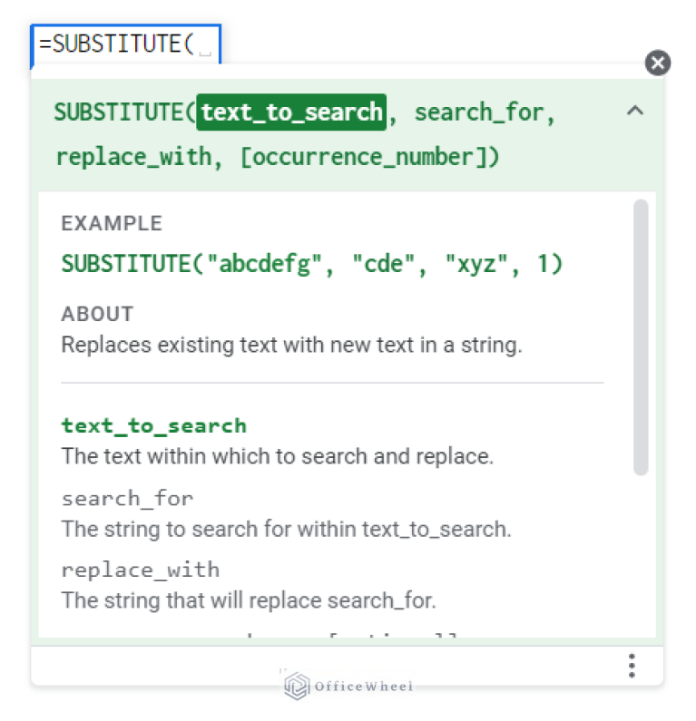 How To Use Substitute Formula In Google Sheets
