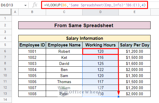 How to VLOOKUP Between Two Google Sheets (2 Ideal Examples)