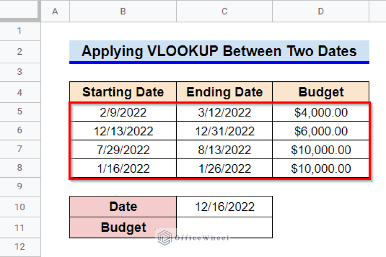 2 Helpful Examples to VLOOKUP by Date in Google Sheets