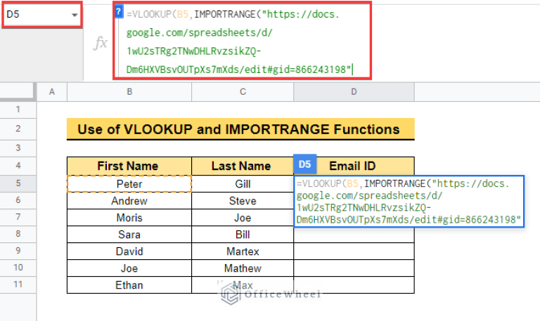 VLOOKUP with IMPORTRANGE Function in Google Sheets