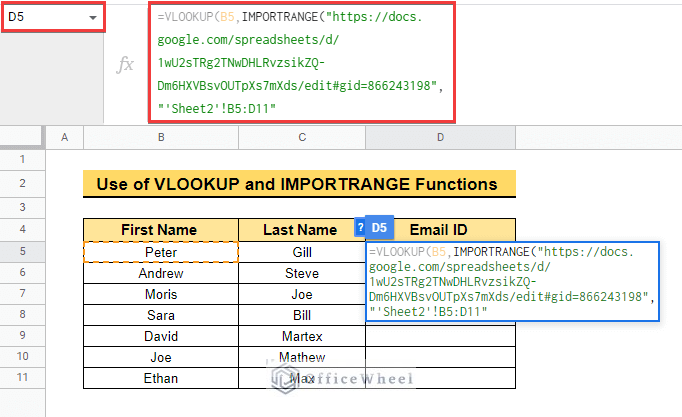 Import Range Layout VLOOKUP with IMPORTRANGE Function in Google Sheets