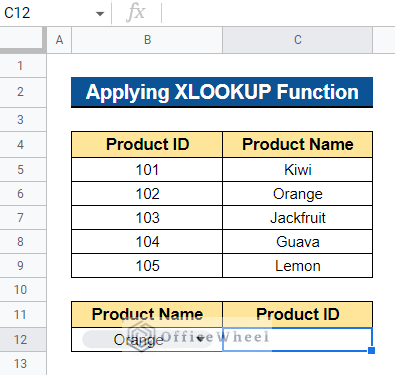 Using XLOOKUP to VLOOKUP To the Left in Google Sheets