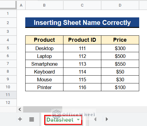 Inserting Sheet Name Correctly When VLOOKUP Function Is Not Working in Google Sheets