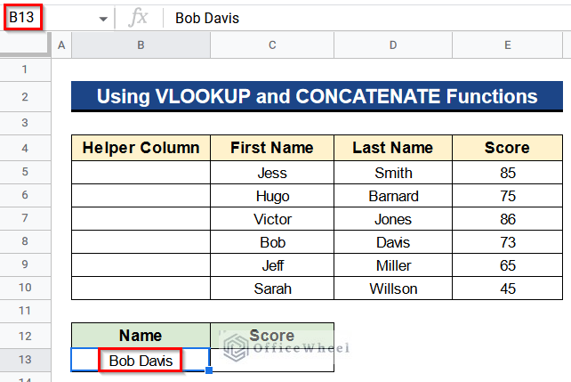 Using VLOOKUP with CONCATENATE Functions in Google Sheets