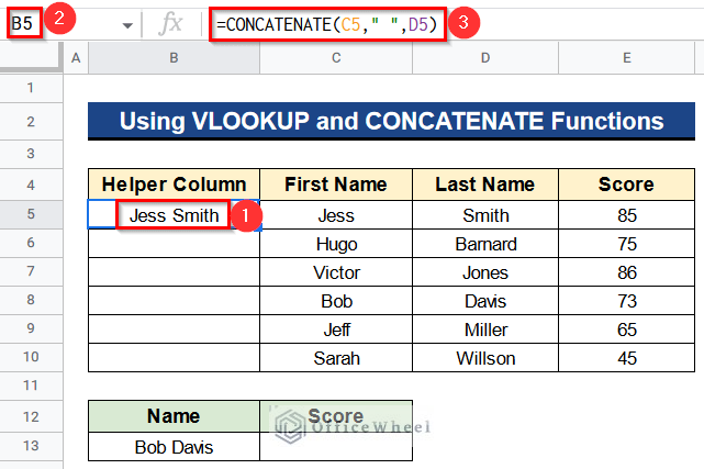 Using VLOOKUP with CONCATENATE Functions in Google Sheets