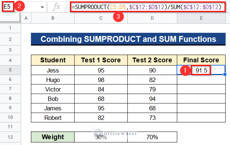 How to Use Weighted Average Formula in Google Sheets
