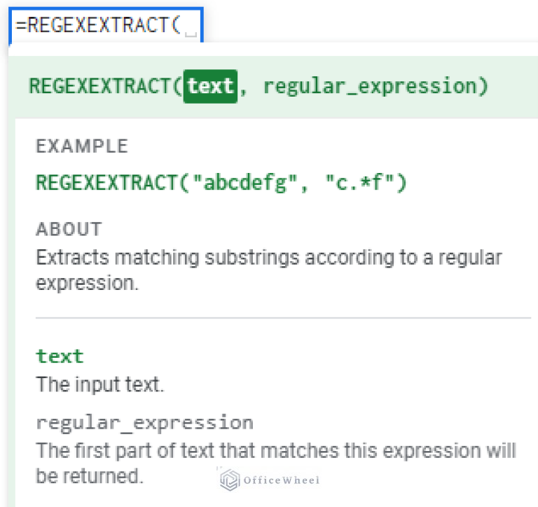 Use REGEXEXTRACT Function Between Two Characters in Google Sheets
