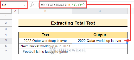 Extracting total text using REGEXEXTRACT function between two characters in google sheets