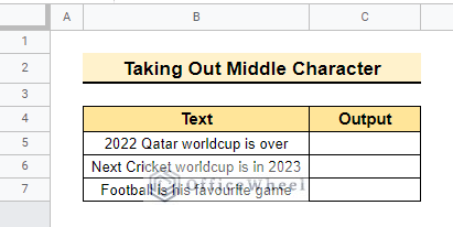 Dataset of taking out middle character