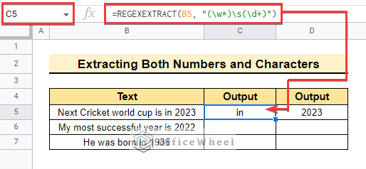Extracting both number and characters using REGEXEXTRACT function between two characters in Google sheet