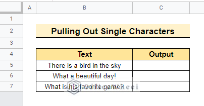 Dataset of pulling out single character 