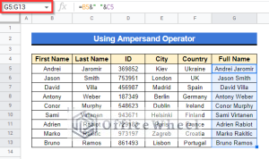How to Add Space with CONCATENATE in Google Sheets
