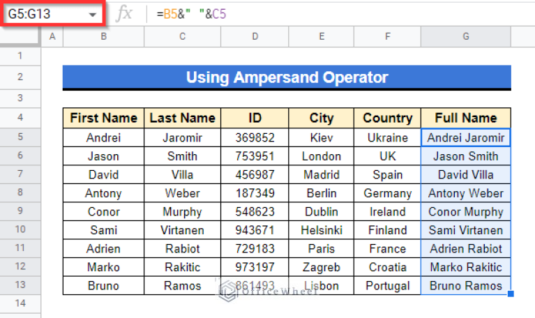 How to Add Space with CONCATENATE in Google Sheets