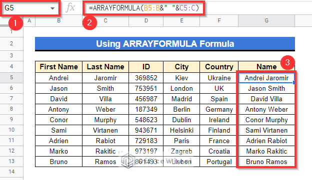 How to Add Space with CONCATENATE in Google Sheets