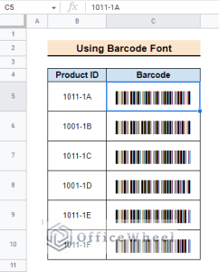 How to Apply Barcode Font in Google Sheets (With Easy Steps)