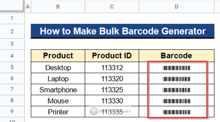 How to Make Bulk Barcode Generator in Google Sheets