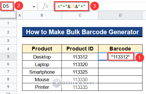 Inserting Custom Formula to Make Bulk Barcode Generator in Google Sheets
