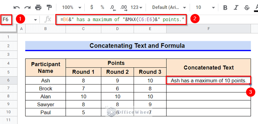 How to Concatenate Text and Formula in Google Sheets