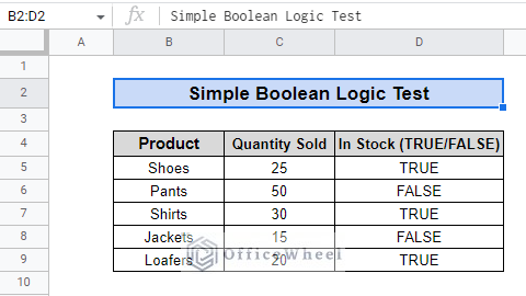 data for simple boolean logic test
