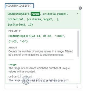 Use COUNTIF Function to Count Unique Values in Google Sheets