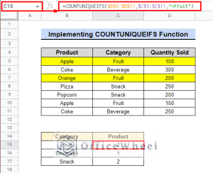 Use COUNTIF Function to Count Unique Values in Google Sheets