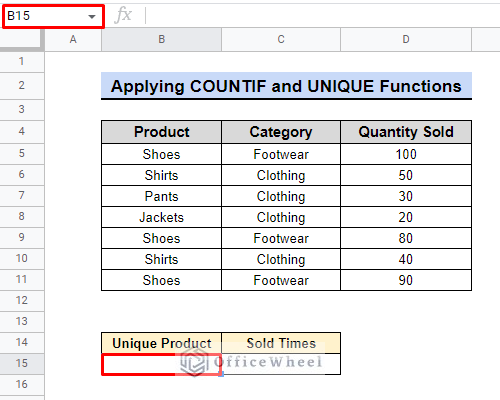 selecting cell in google sheets