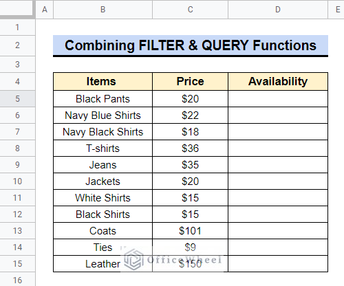 Combining FILTER and QUERY Function to Use Data Validation & Filter in Google Sheets