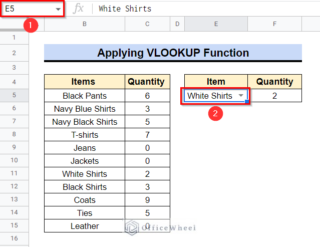 Applying VLOOKUP Function to Use Data Validation & Filter in Google Sheets