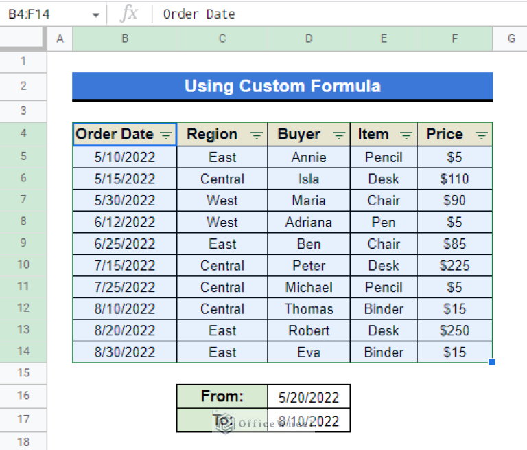 How to filter between two dates in google sheets officewheel