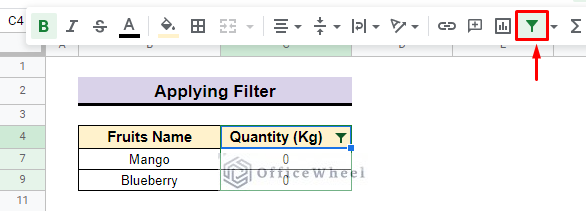 remove filter from google sheets