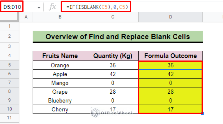 How To Find And Replace Blank Cells In Google Sheets