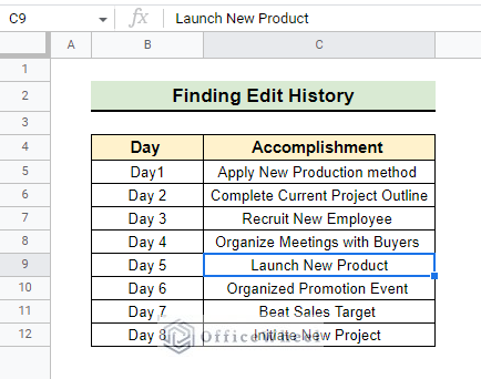 Finding edit history using right click