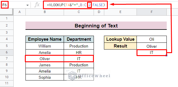 apply the vlookup partiall match additionally in google sheets